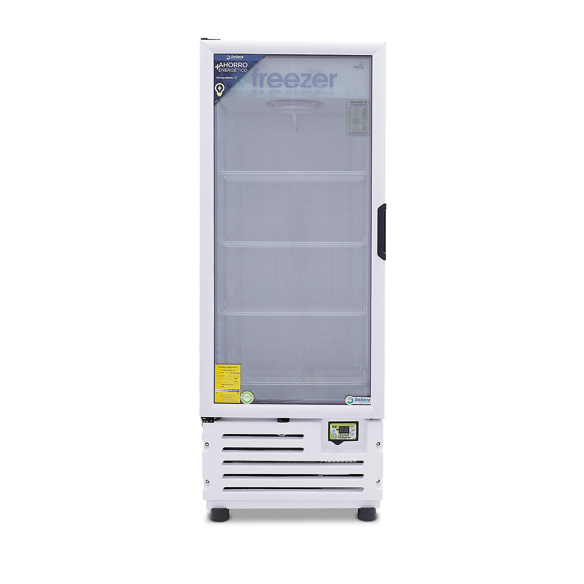 Congelador Vertical de 1 Puerta de Cristal 16 Ft3